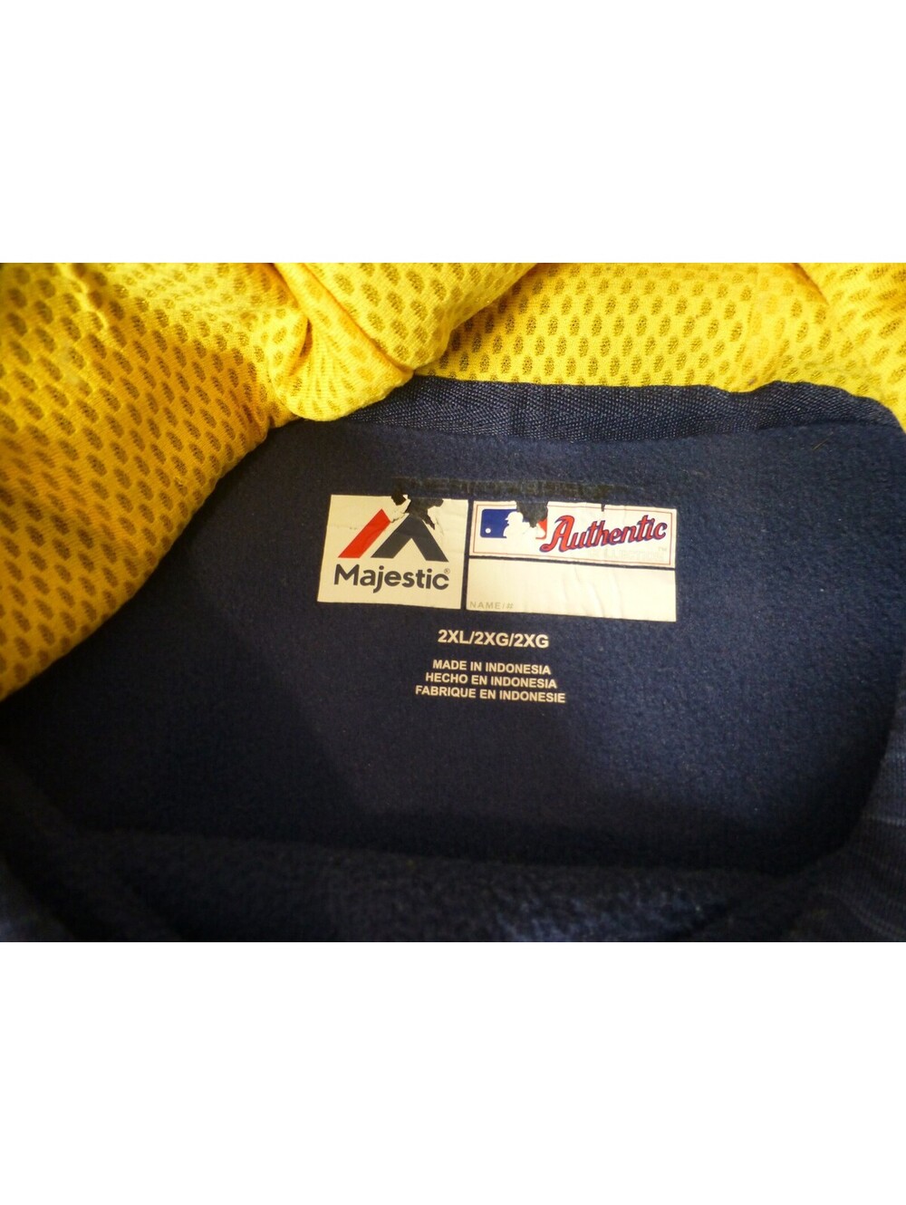 Majestic MLB Milwaukee Brewers Hoodie 2XL Men's Navy Blue Activewear K3A - Picture 11 of 16